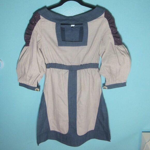 NUVULA Costume Style Mini Dress Blue & Cream Marked Size S Fits XS -Los Angeles - Picture 11 of 11
